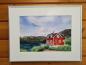Preview: Aquarell DIN A4 Bild Aquarelldruck Norwegen Fjord Haus Berge