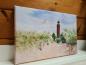 Preview: Lighthouse Darßer Ort Baltic Sea - watercolor art prints on canvas - stretcher frame 30 x 20 cm