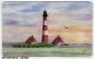 Preview: Brettchen Frühstücksbrettchen - Leuchtturm Westerhever Jever  mit Sonnenuntergang