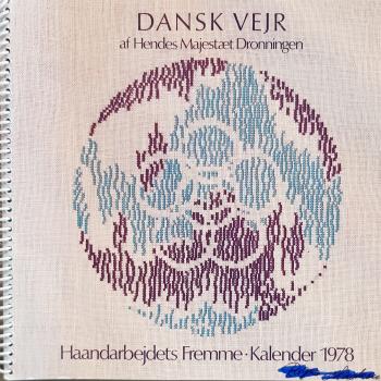 Fremme Kalender Korssting 1978 - DANSK VEJR af Hendes Majestaet Dronningen - danish cross-stitch Rar