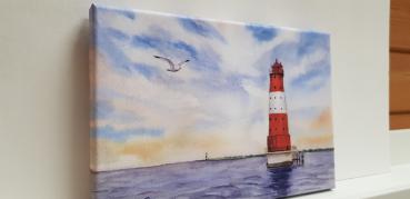 Wilhelmshaven Kaiser-Wilhelm-Brücke bridge - watercolor art prints on canvas - stretcher frame 30 x 20 cm