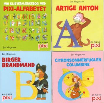 4 PIXI Bücher DÄNISCH Danish Dansk ABC Alfabet Alphabet Aufkleber Sticker