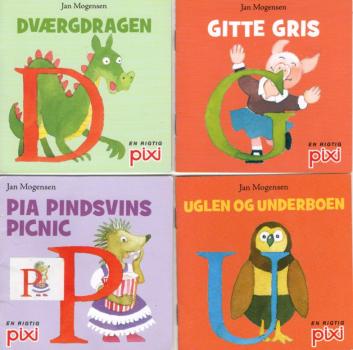 4 PIXI Bücher DÄNISCH Danish Dansk ABC Alfabet Alphabet Aufkleber Sticker
