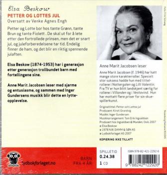 Preview: CD HÖRBUCH NORWEGISCH - Petter og Lottes Jul Weihnachten Elsa Beskow Christmas NEU