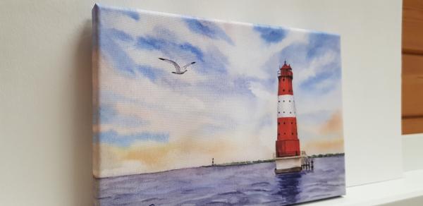 Wilhelmshaven Kaiser-Wilhelm-Brücke bridge - watercolor art prints on canvas - stretcher frame 30 x 20 cm