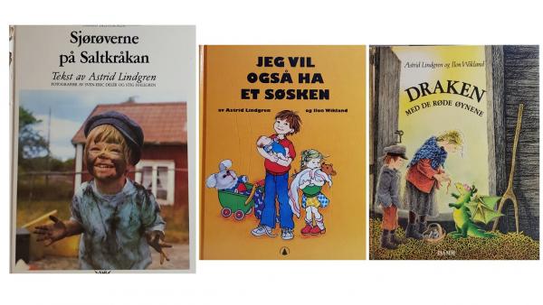 Astrid Lindgren books NORWEGIAN - D-WARE - used - worse hold - 3 books
