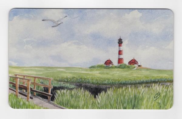 Brettchen Frühstücksbrettchen - Leuchtturm Westerhever