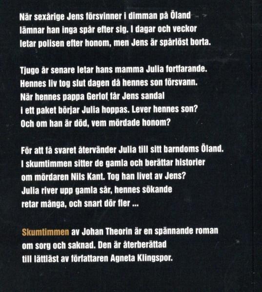 Buch Taschenbuch SCHWEDISCH - Skumtimmen - Johan Theorin - NEU