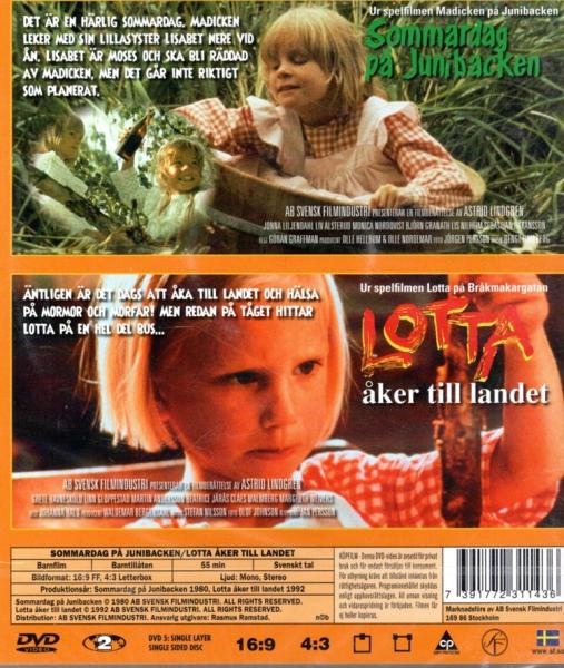 Astrid Lindgren DVD SWEDISH- Madicken pa Junibacken & Lotta På Bråkmakargatan NEW