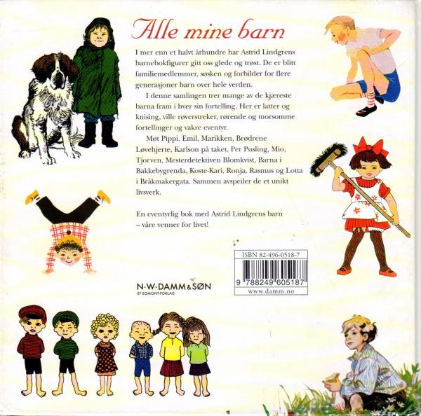 Astrid Lindgren book Norwegian -  Alle mine barn -  Emil Ronja Pippi Mio Bullerby - Norsk